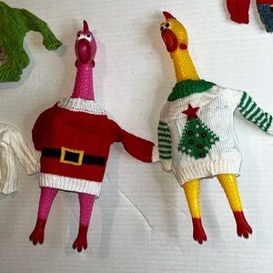 Yellow Rubber Chicken Squeeky Toy Outfif not included